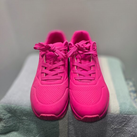 Skechers Uno - Night Shades sneakers in hot pink - Picture 3 of 9